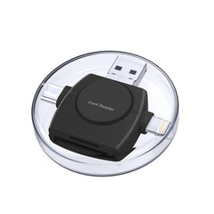 X-Flash R01 3 en 1 8 pines + USB-C / Type-C + Interfaz Micro USB Lector de tarjetas SD / TF