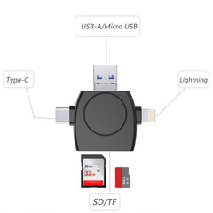X-Flash R01 3 en 1 8 pines + USB-C / Type-C + Interfaz Micro USB Lector de tarjetas SD / TF