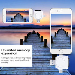 X-Flash R01 3 en 1 8 pines + USB-C / Type-C + Interfaz Micro USB Lector de tarjetas SD / TF