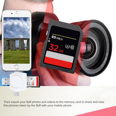 X-Flash R01 3 en 1 8 pines + USB-C / Type-C + Interfaz Micro USB Lector de tarjetas SD / TF
