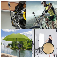 Abrazadera de cangrejo para motocicleta, soporte de cabeza de bola de montaje fijo para GoPro