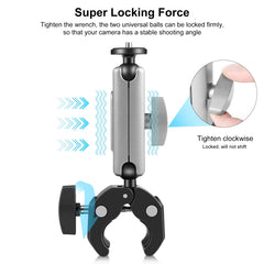 PULUZ Motocicleta Cangrejo Alicates Soporte de brazo de clip