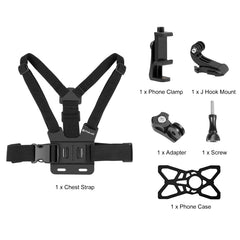 Kit de abrazadera para teléfono con correa para el pecho y cinturón de montaje ajustable para el cuerpo