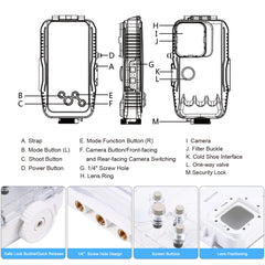 PULUZ Estuche de buceo impermeable de 40 m /...