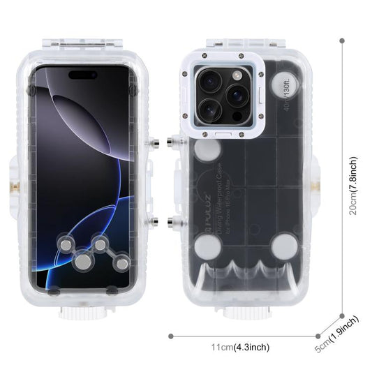 For iPhone 16 Pro Max PULUZ 40m/130ft Waterp...