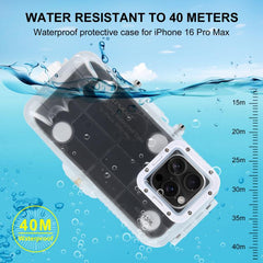 For iPhone 16 Pro Max PULUZ 40m/130ft Waterp...