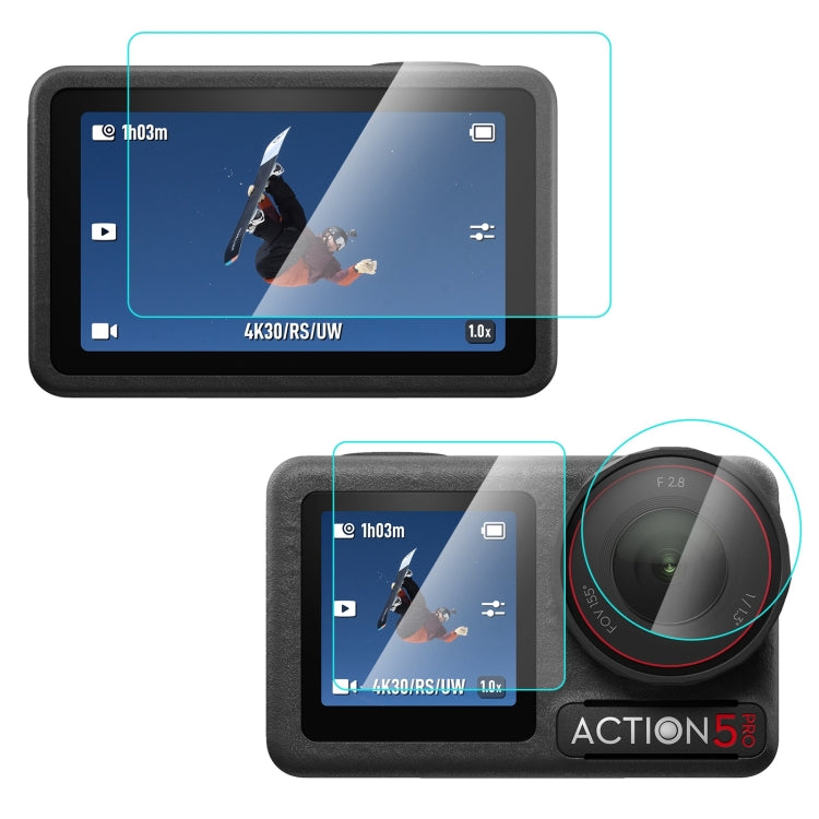 Película protectora de pantalla frontal y trasera para DJI Osmo Action 5 Pro