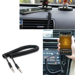 Cable de auriculares en espiral con conector macho a macho de 3,5 mm