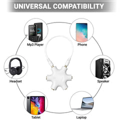 Adaptador hembra estéreo de 6 puertos de 3,5 mm con cable de audio de 3,5 mm