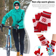 Guantes cálidos de lana multifuncionales con pantalla táctil de tres dedos