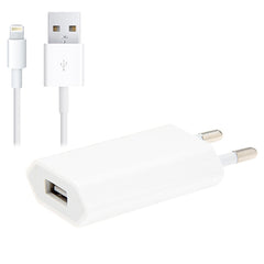 2 en 1 (adaptador de cargador de viaje con enchufe europeo de 5V 1A)
