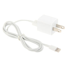 Adaptador de cargador de viaje con enchufe estadounidense de 5 V 1 A + cable de 8 pines de 1 m
