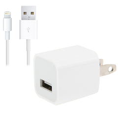 Adaptador de cargador de viaje con enchufe estadounidense de 5 V 1 A + cable de 8 pines de 1 m