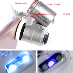 Microscopio / Microlente universal tipo clip para teléfono LED 60X