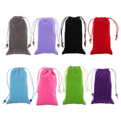 Bolsa de transporte de tela flocada de algodón con cordón para iPhone 6