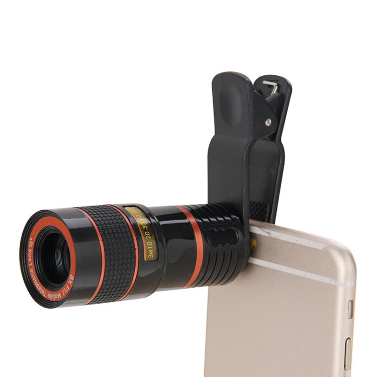Lente de cámara teleobjetivo con zoom 8X y clip