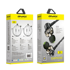 Awei Z1 1,2 m 3,5 mm auricular con control de cable y micrófono