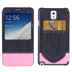 Funda de cuero con tapa estilo jeans para Galaxy Note III / N9000
