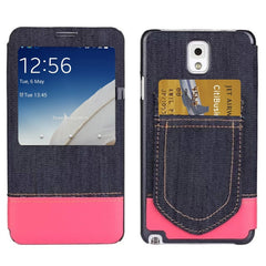 Funda de cuero con tapa estilo jeans para Galaxy Note III / N9000