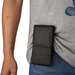 Funda de cuero vertical con tapa vertical co...