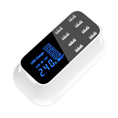 Base de carga rápida USB de 8 puertos YC-CDA19A, enchufe de EE. UU.