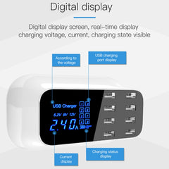 Base de carga rápida USB de 8 puertos YC-CDA19A, enchufe de EE. UU.