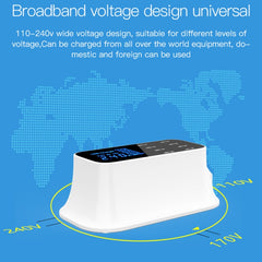 Base de carga rápida USB de 8 puertos YC-CDA19A, enchufe de EE. UU.