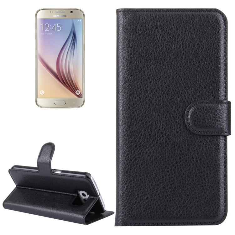 Para Galaxy S6 / G920 Funda de cuero con tap...
