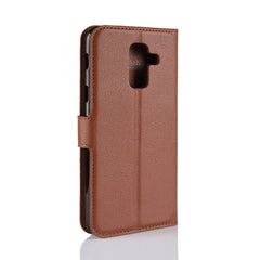 Para Galaxy A6 + 2018 Funda de cuero con tap...