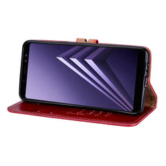 Para Galaxy A8 (2018) Funda de cuero con tap...