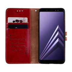 Para Galaxy A8 (2018) Funda de cuero con tap...