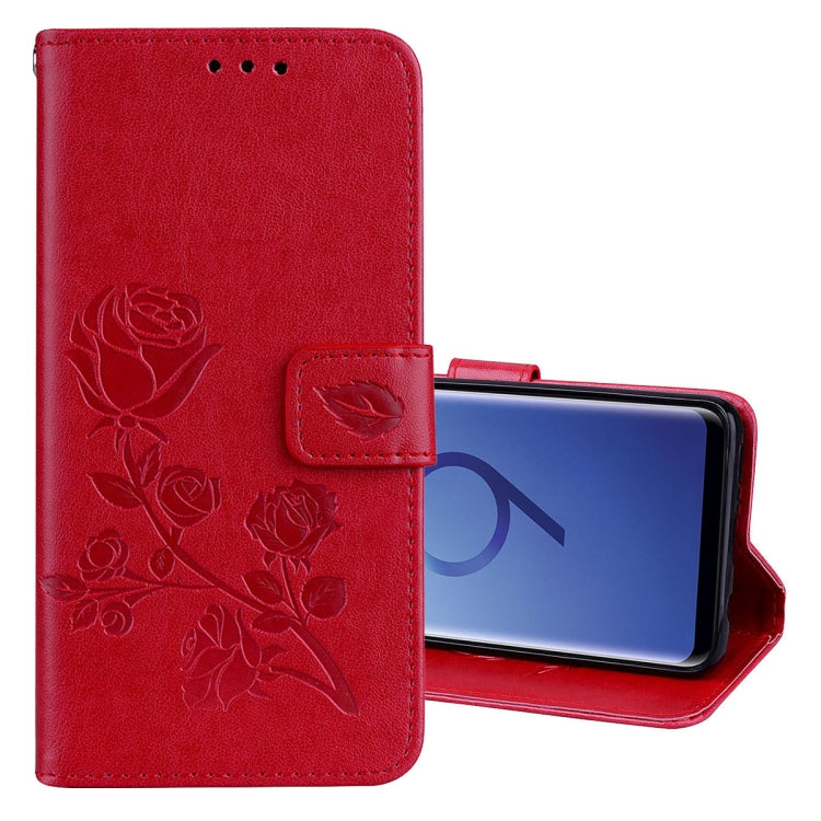 Para Galaxy S9 Rose Funda de cuero de PU amb...