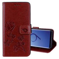 Para Galaxy S9 Rose Funda de cuero de PU amb...