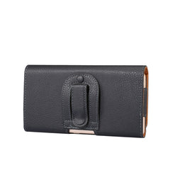 Funda de cuero con riñonera para teléfonos inteligentes de 6,3 pulgadas o menos