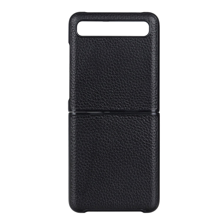 Para Galaxy Z Flip Funda protectora con textura Litchi