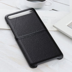 Para Galaxy Z Flip Funda protectora con textura Litchi