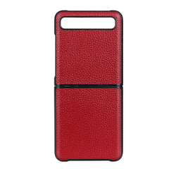 Para Galaxy Z Flip Funda protectora con textura Litchi