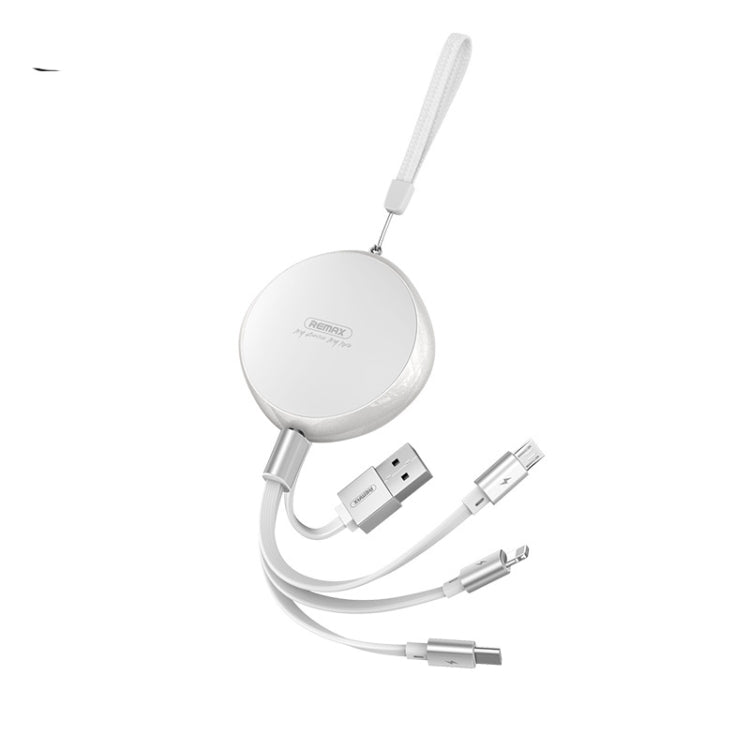 REMAX RC-185th 3 en 1 2.1A USB a 8 pines + USB-C / Type-C + Cable Micro USB Sury Series