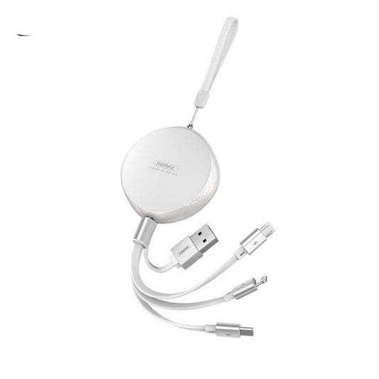 REMAX RC-185th 3 en 1 2.1A USB a 8 pines + USB-C / Type-C + Cable Micro USB Sury Series