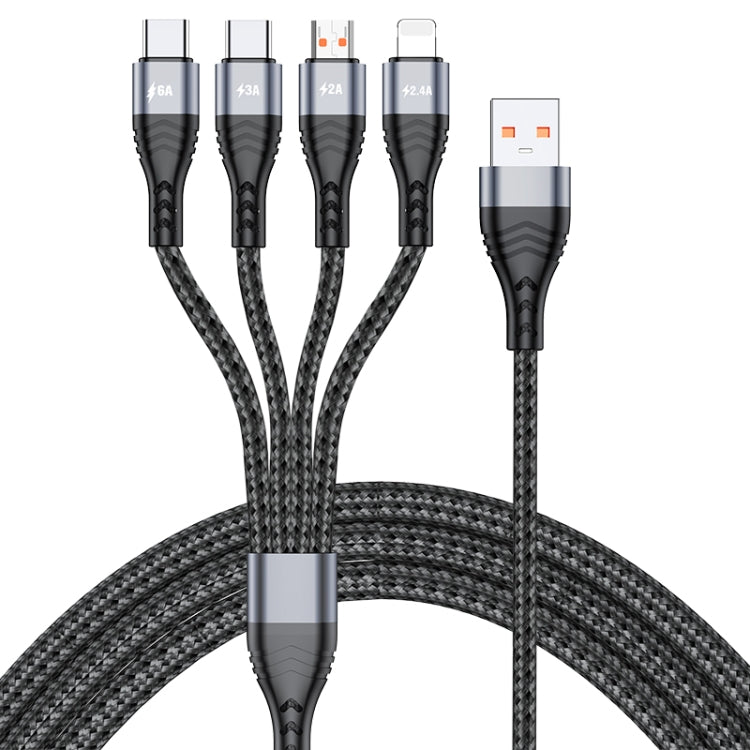 4 en 1 66W 6A USB a 8 pines + Micro USB + Ca...