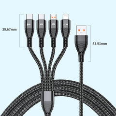 4 en 1 66W 6A USB a 8 pines + Micro USB + Ca...