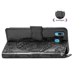 Funda de cuero con tapa horizontal en reliev...