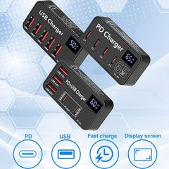 988A Multifunción DC 12V 5 puertos USB Panta...