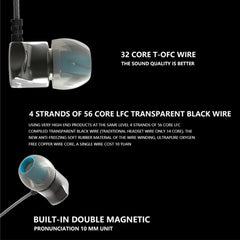 Auriculares internos de música deportivos totalmente metálicos QKZ DM7