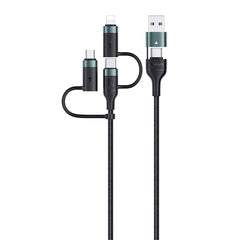 USB + Tipo-C a Tipo-C + 8 pines + Cable de carga micro rápida