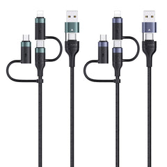 USB + Tipo-C a Tipo-C + 8 pines + Cable de carga micro rápida