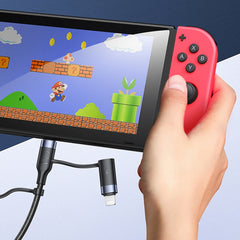 USB + Tipo-C a Tipo-C + 8 pines + Cable de carga micro rápida