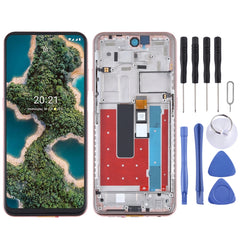Pantalla LCD TFT para Nokia X20 TA-1341 TA-1344 Digitalizador de montaje completo con marco (dorado)