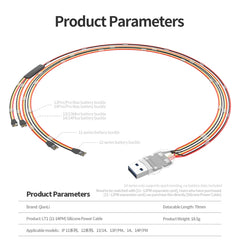 Cable de alimentación de silicona QianLi para iPhone series 11 a 14