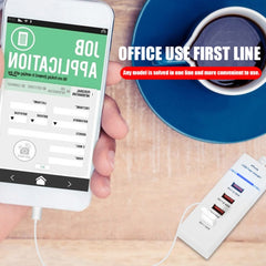 Adaptador de cargador de 4 puertos USB de 5V...